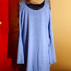 Blue cutout, long-sleeved